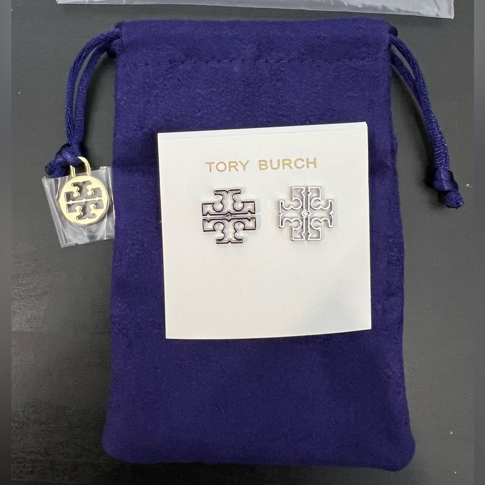 NWT Tory Burch Silver Stud Earrings